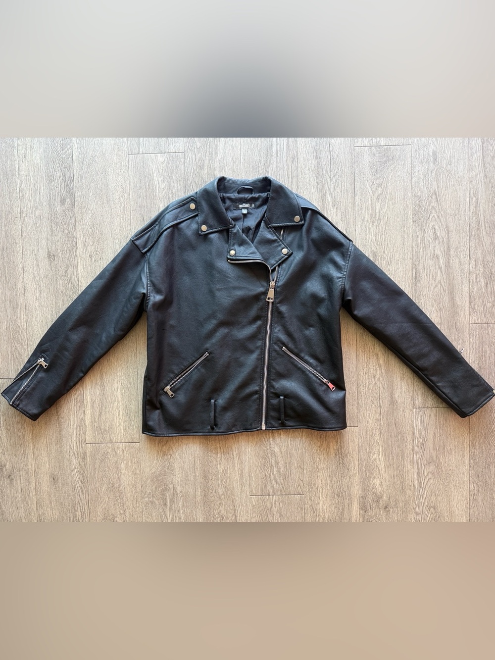 Missguided Black Faux Leather Biker Jacket